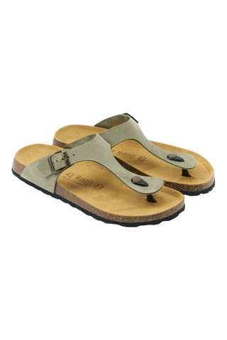 Chanclas de piel nobuk - Verde