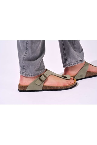 Chanclas de piel nobuk - Verde
