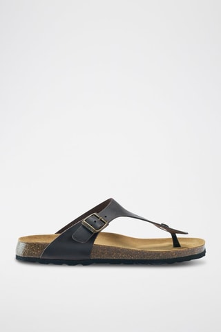 Chanclas de piel David - Marrón oscuro