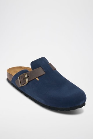 Zuecos de piel Noe - Azul marino