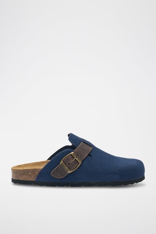 Zuecos de piel Noe - Azul marino