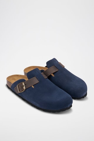 Zuecos de piel Noe - Azul marino