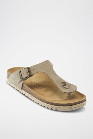 Chanclas de nobuk Blanca - Topo