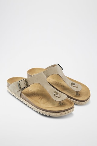 Chanclas de nobuk Blanca - Topo