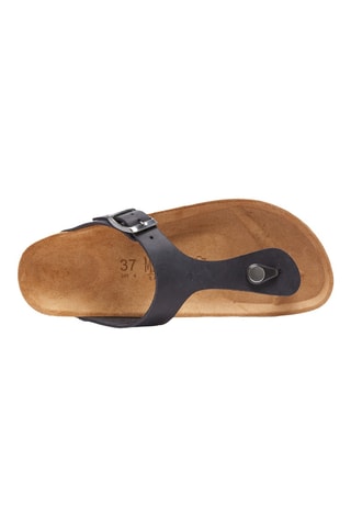 Chanclas de piel - Negro