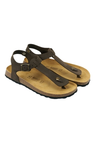 Sandalias de nobuk - Marrón oscuro