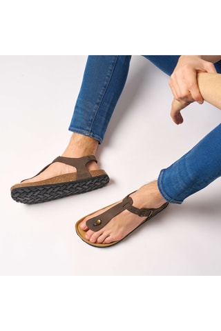 Sandalias de nobuk - Marrón oscuro
