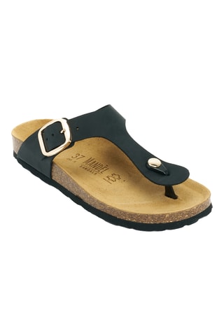 Chanclas de piel - Negro