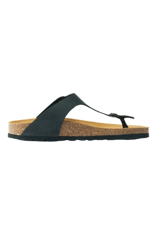 Chanclas de piel - Negro