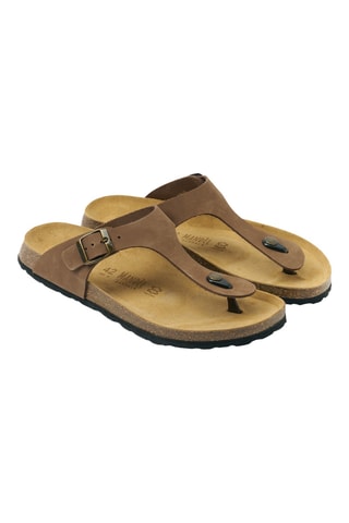 Chanclas de nobuk - Marrón