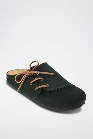 Zuecos de nobuk Ester - Negro