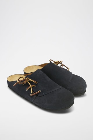 Zuecos Ester de piel - Azul marino