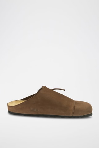 Zuecos de piel Ester - Marrón oscuro