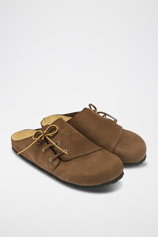Zuecos de piel Ester - Marrón oscuro