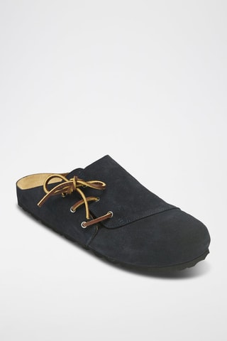 Zuecos de piel Ester - Azul marino
