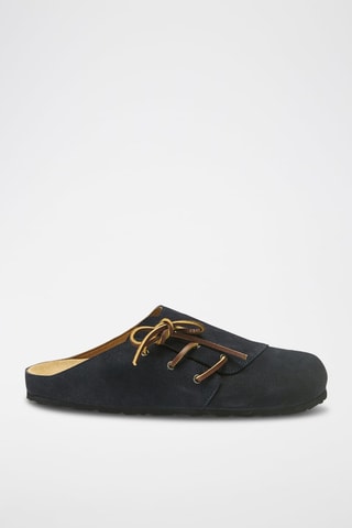 Zuecos de piel Ester - Azul marino