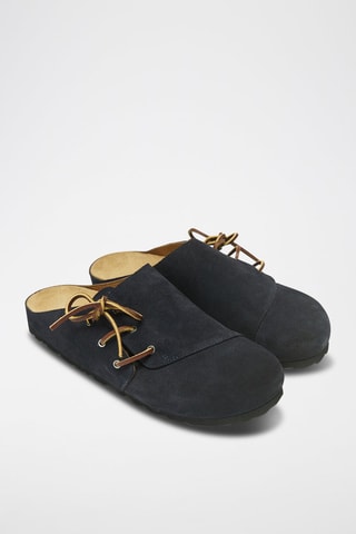 Zuecos de piel Ester - Azul marino
