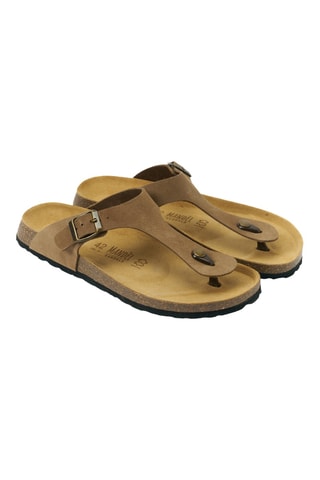 Chanclas de nobuk - Marrón