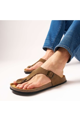 Chanclas de nobuk - Marrón