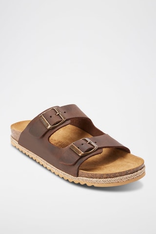 Sandalias de piel Alberto - Marrón oscuro