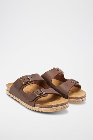 Sandalias de piel Alberto - Marrón oscuro