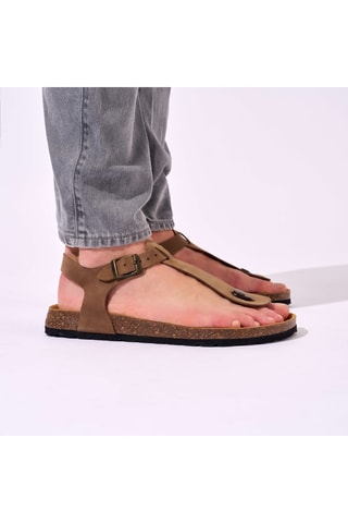 Sandalias de nobuk - Marrón