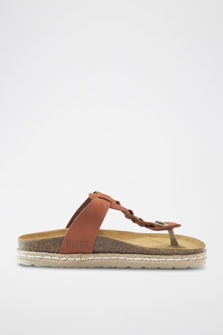 Chanclas de nobuk Luna - Marrón
