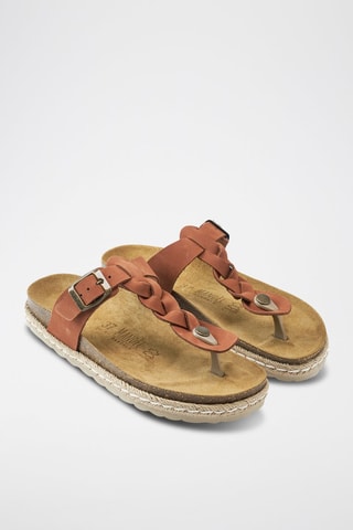 Chanclas de nobuk Luna - Marrón