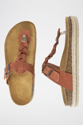 Chanclas de nobuk Luna - Marrón