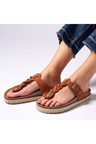 Chanclas de nobuk Luna - Marrón