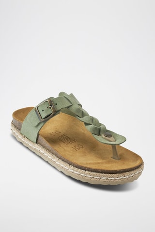Chanclas de nobuk Luna - Verde