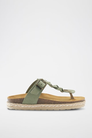 Chanclas de nobuk Luna - Verde
