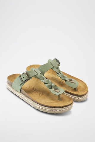 Chanclas de nobuk Luna - Verde