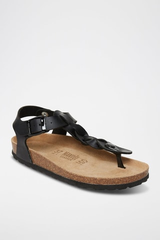 Sandalias de ecopiel Aida - Negro y marrón