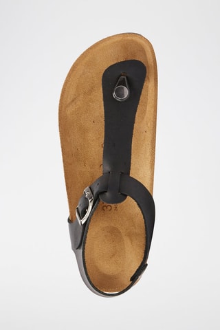 Sandalias de piel Léon - Negro y marrón