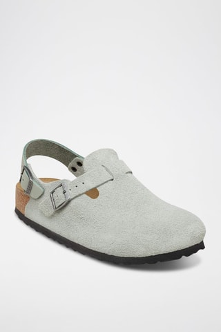 Sabots en nubuck - Gris clair