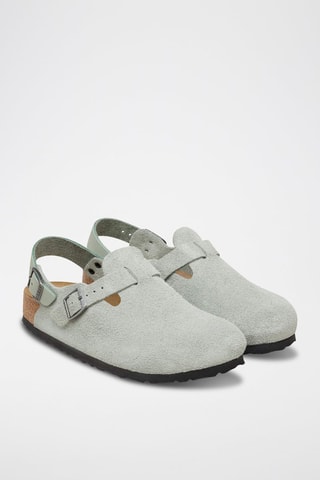 Sabots en nubuck - Gris clair