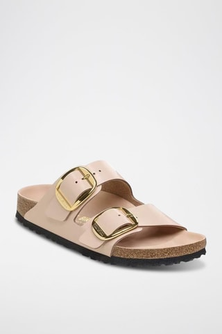 Mules vernies en cuir - Beige