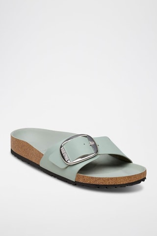 Mules compensées en cuir - Vert clair