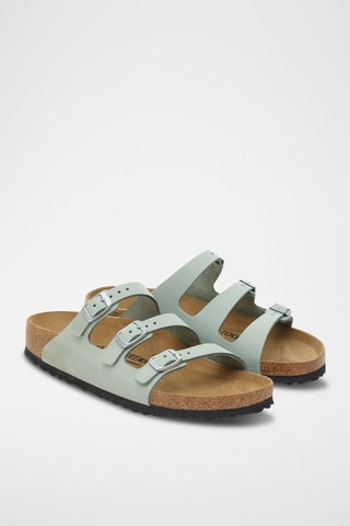 Mules en cuir nubuck - Gris