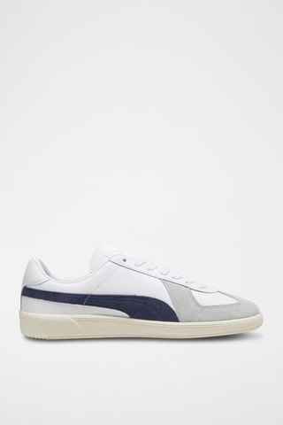 Sneakers en nubuck Puma Army Trainer - Blanc et bleu marine
