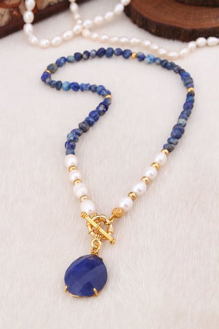 Collier - Lapis-lazuli et perles de culture