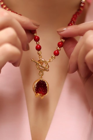 Collier - Bronze et corail