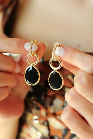 Boucles d'oreilles - Œils-de-chat et zircons
