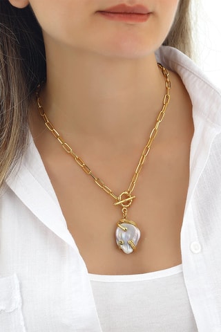Collier - Bronze et perle de culture