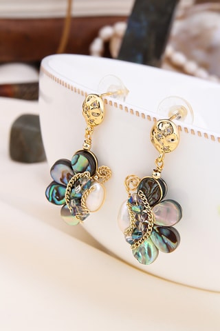 Boucles d’oreilles - Plaqué or jaune et nacre