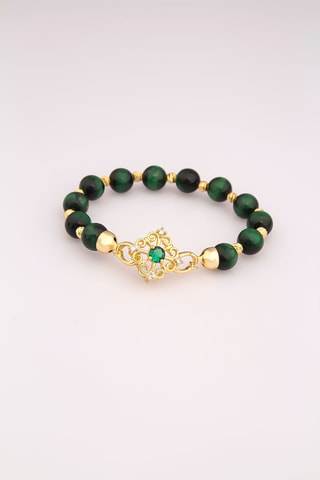 Bracelet - Œil-de-tigre et zircon