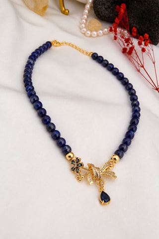 Collier - Lapis-lazuli et zircons