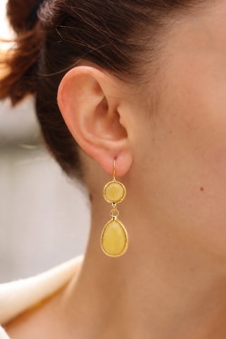 Boucles d'oreilles - Plaqué or jaune et œils-de-chat