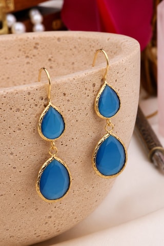 Boucles d'oreilles - Plaqué or jaune et œils-de-chat